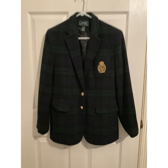 Ralph Lauren Jackets & Blazers - Lauren Ralph Lauren Insignia Crest Blazer 90s Vintage Plaid